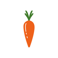 Vector, eps, flat design, animation design, simple flat 2D icon, minimalist design, clipart, illustration_A_Simple_flat_2D_icon_of_a_carrot_isolated_on_a_white
