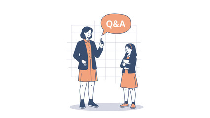 Educational Interaction Between a Woman and a Girl During a Question and Answer Session