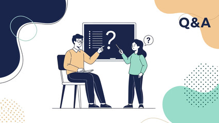 interactive learning session with question and answer format in a modern digital classroom scene