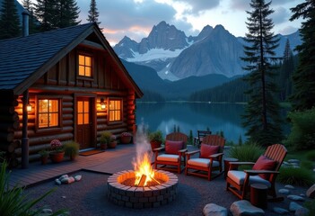 Serene Lodges Amidst Towering Trees and Majestic Mountains