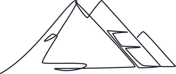 Continuous Line Art of Pyramids Egypt