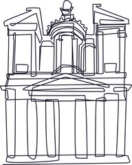 Continuous Line Art of Petra Jordania