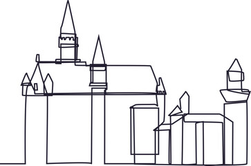 Continuous Line Art of Castle UK