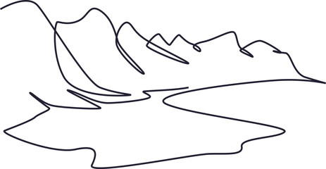 Continuous Line Art of Banff National Park Canada