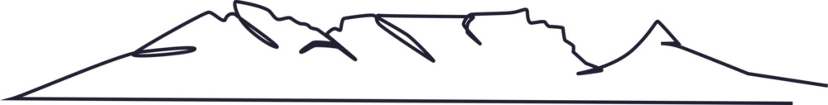 Continuous Line Art of Table Mountain South Africa