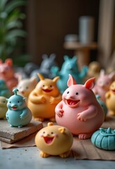 Fototapeta premium Exquisite Soap Sculpture Collection Handcrafted Decorative Figurines Artistry Creative Craftsmanship