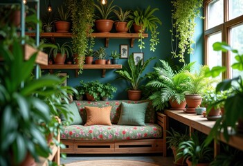 Indoor Jungle Oasis Lush Greenery Plant Parent Nurturing Aesthetic Collection