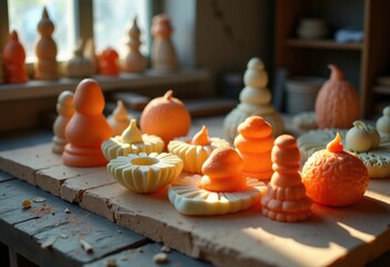 Ingenious Soap Carving Sculpture Decorative Figurines Craft Bars Multicolored Shapes