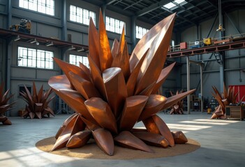 Innovative Metal Sculpture Abstract Artistic Expression Dynamic Form Design