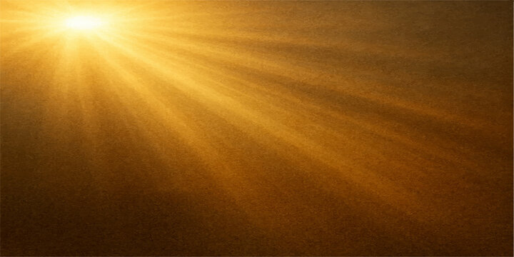 Golden rays burst through a grunge sky texture at sunset where orange sunlight meets a blur of ocean water and blue clouds in a motion of nature