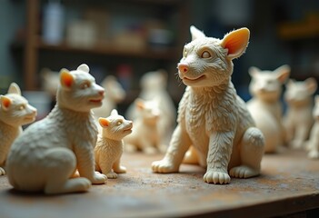 Intricate Soap Carving Sculptures Showcasing Unique Decorative Figurines