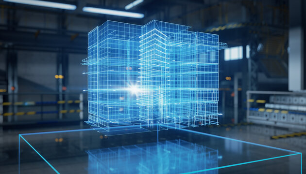 Futuristic AR Interface for Architectural Construction Site Planning - Powered by Adobe