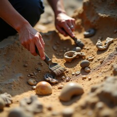 Unearthing Ancient Fossils Discovering Unique Prehistoric Specimens in Rocky Terrain