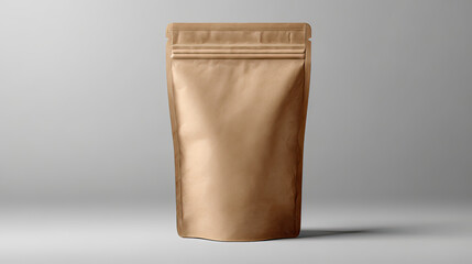 Realistic kraft coffee bag with air valve isolated on clean white background