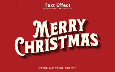Editable 3d style merry christmas text effect in Illustrator