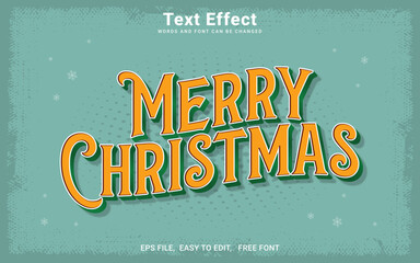 Editable 3d style merry christmas text effect in Illustrator
