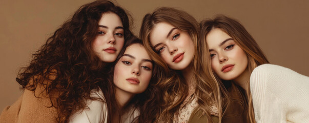 Fototapeta premium Diverse Group of Women Celebrating Natural Beauty