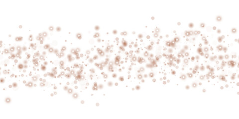 Abstract vector illustration of falling snow flakes and stars on a brown grunge background with ink paint splashes and a dirty texture pattern