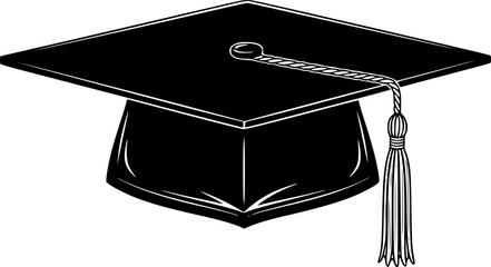 Graduation Cap Education Success Vector Silhouette Illustration
