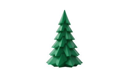 Obraz premium Modern green origami Christmas tree on black background