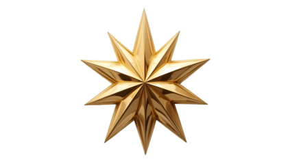 Golden star symbol shining bright on dark background