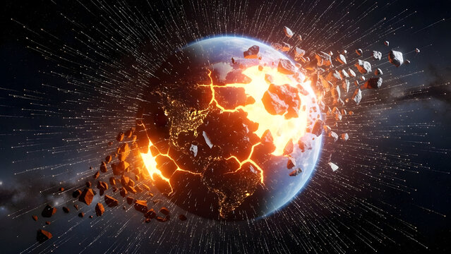 Exploding Planet - A Cosmic Catastrophe in Outer Space.