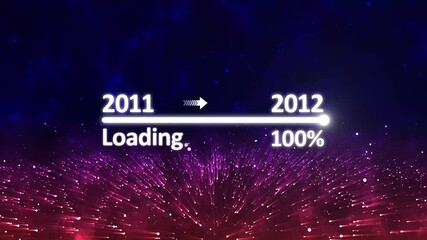 Futuristic Digital Timeline Transition Loading Animation from 2011 to 2012 Representing Technology Evolution Background