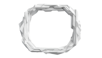 Modern white geometric frame on black background for creative design