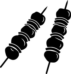 Barbecue Meat Skewer Grill Vector Silhouette Illustration
