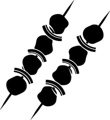 Barbecue Meat Skewer Grill Vector Silhouette Illustration
