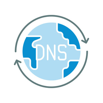 dynamic dns service black line icon. Vector isolated element