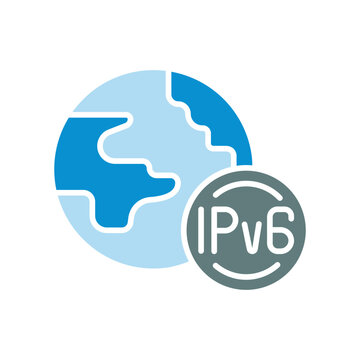 ipv6 deployment black line icon. Vector isolated element