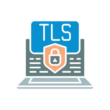 tsl certificate black line icon. Vector isolated element