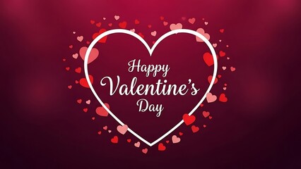 Happy valentines day greeting with heart and pink background