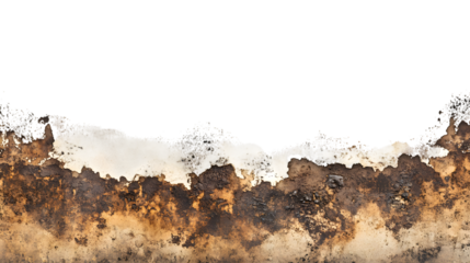 Dramatic explosion with smoke and fire, Isolated on White background.