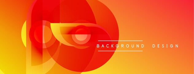 Fototapeta premium Abstract vibrant design. Overlapping circles create warm gradient effect. Modern background suitable for digital projects.