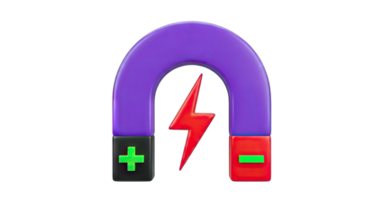 3D Magnet Attracting Energy - Isolated on White