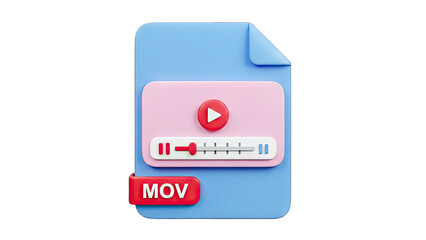3D Render of MOV File Playing Video