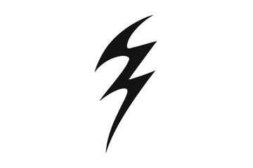Fototapeta premium Black lighting bolt symbol representing energy, speed, power, and flash on a transparent background