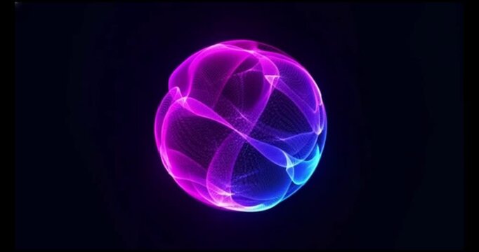 A vibrant, glowing sphere of interwoven energy and light against a dark backdrop