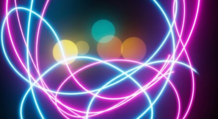 Dynamic Glowing Neon Lines Creating an Abstract Futuristic Pattern