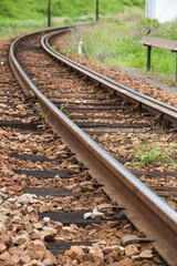 Train tracks in Shizuoka, Japan.