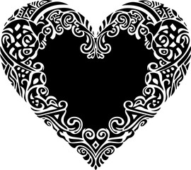 Elegant ornate heart design with intricate scrollwork and decorative flourishes perfect for romantic occasions and artistic projects