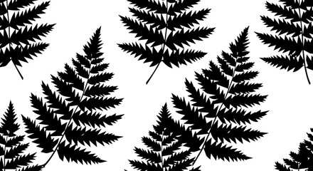 Elegant black fern leaf pattern for sophisticated natural decor and botanical design projects seeking organic beauty and timeless appeal. © Muhammad
