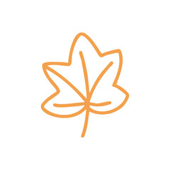 Simple Hand Drawn Stylized Leaf Icon Autumn Fall Nature Design Element