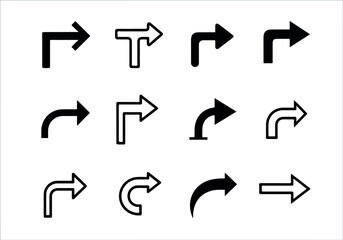 Diverse Arrow Icons Set for Navigation and Direction