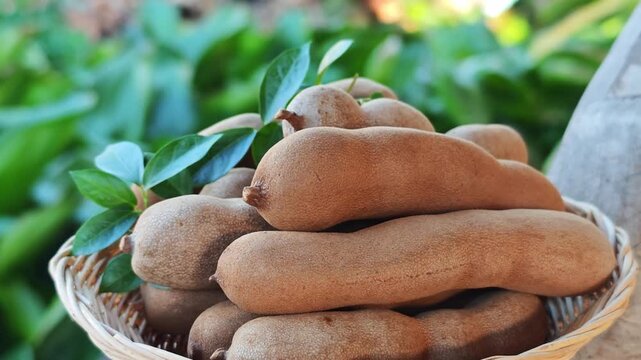 Sweet tamarind in a basket.