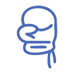 Minimalist Blue Boxing Glove Icon on a Stark Black Background Representing Combat Sports