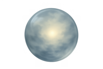 Glass orb filled with illuminating white and blue smoke, representing destiny, mystery, divination, and fortune-telling