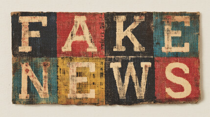 Fake News Media Collage Typography Concept Illustration